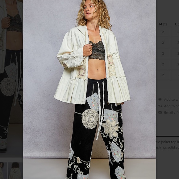 POL “ Kim “ POL A Line Hoodie Top Jacket with Embroidered Patch Detail 94 - Picture 4 of 4